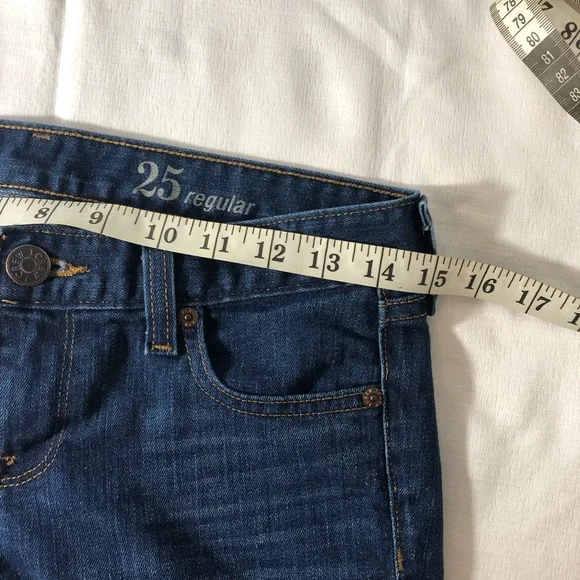 J. Crew Matchstick Jeans 25 Regular Women’s Mid Rise Slim Denim Blue Dark Wash - Picture 8 of 9
